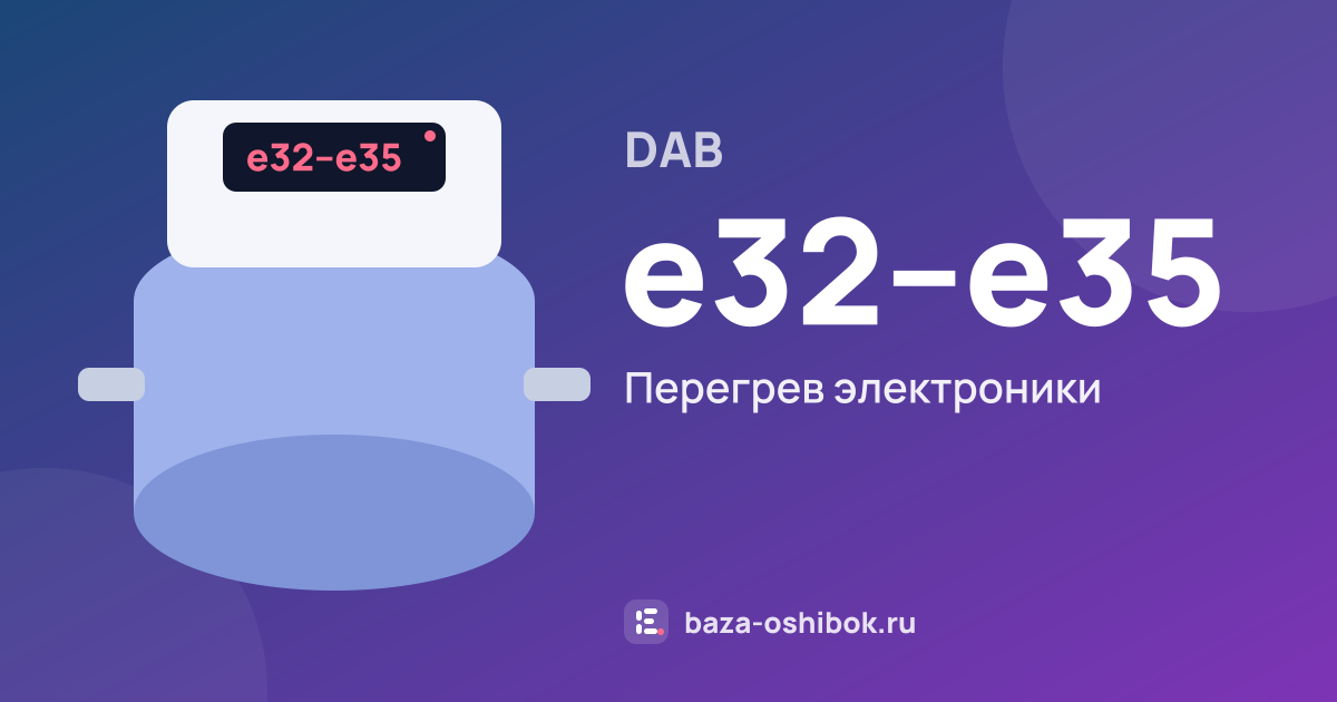 Ошибка e32–e35 на насосной станции DAB — перегрев электроники