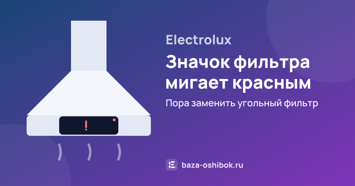 Ошибка Значок фильтра мигает красным 30 секунд на стиральной машине Electrolux — пора заменить угольный фильтр