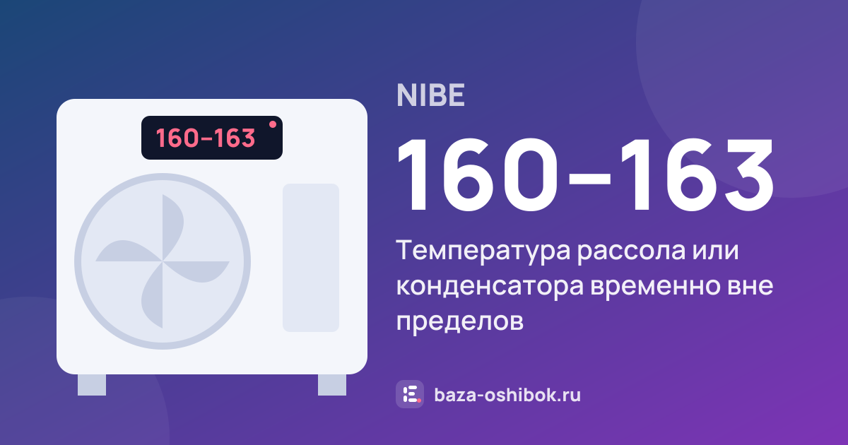 Ошибка 160–163 на тепловом насосе NIBE — температура рассола или конденсатора временно вне пределов