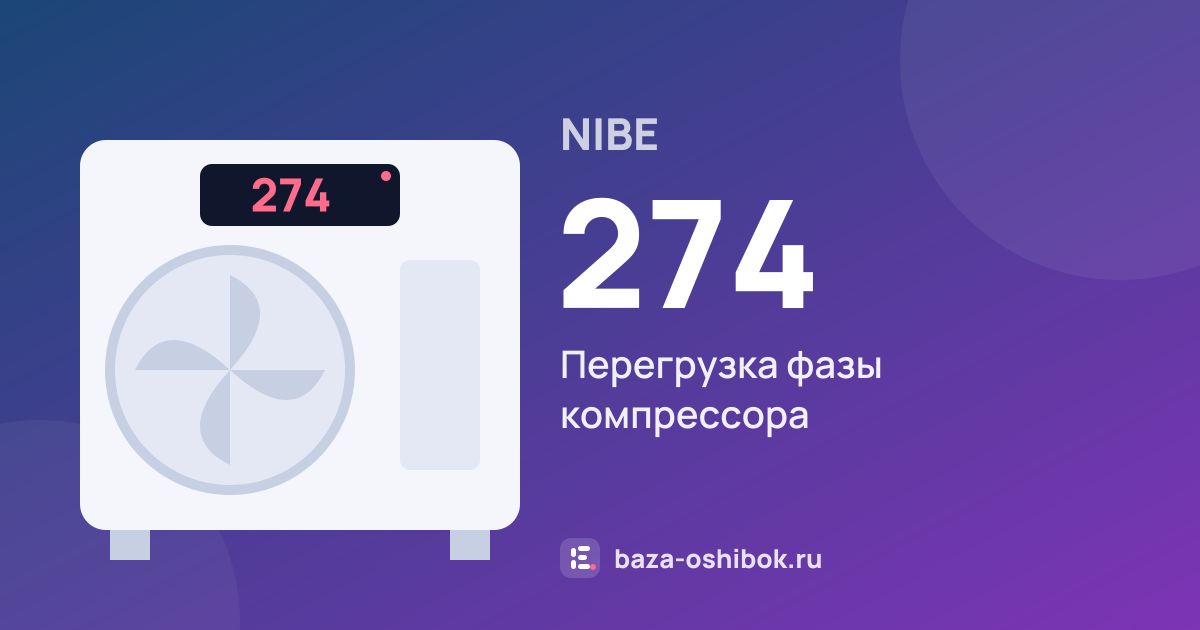 Ошибка 274 на тепловом насосе NIBE — перегрузка фазы компрессора